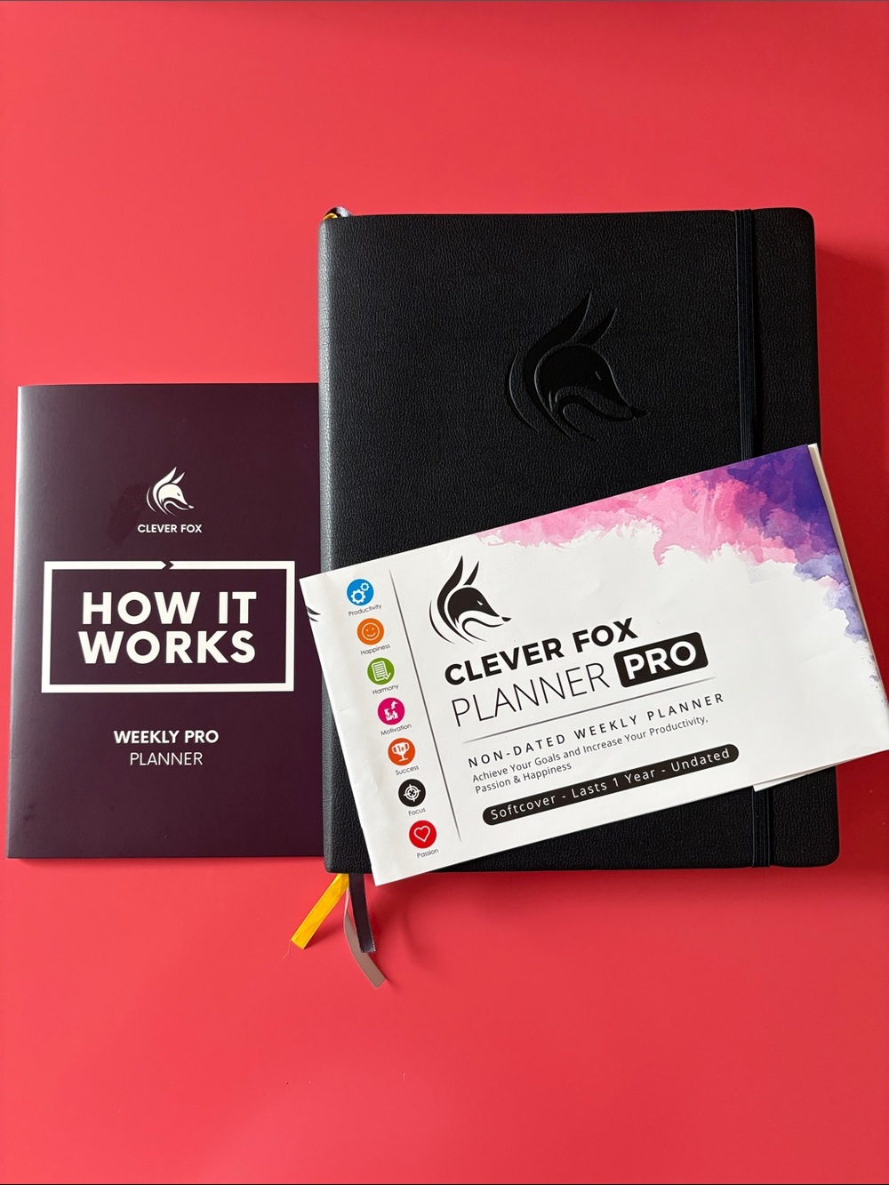 Fox Planner Pro - Black with Pink Accent